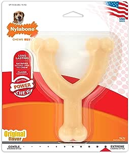 Nylabone Dura Chew Dog Chew Chicken Flavour Wishbone M Up to 16kg Dogs RRP 9.99 CLEARANCE XL 6.99