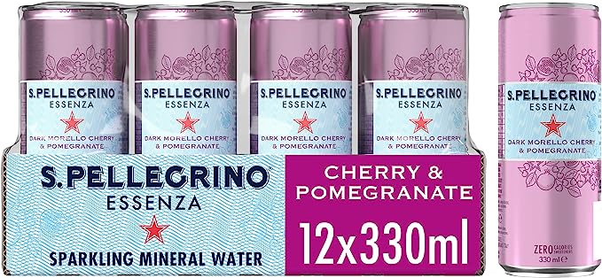 CASE PRICE 12x San Pellegrino Essenzaa Dark Morello Cherry & Pomegranate 330ml RRP 8.40 CLEARANCE XL 5.99
