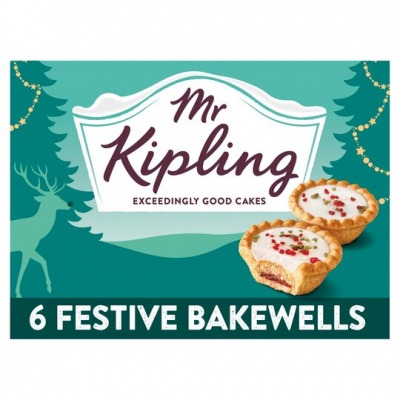 Mr Kipling 6 Festive Bakewells Cakes (Jan 24) RRP 1.89 CLEARANCE XL 89p or 2 for 1.50